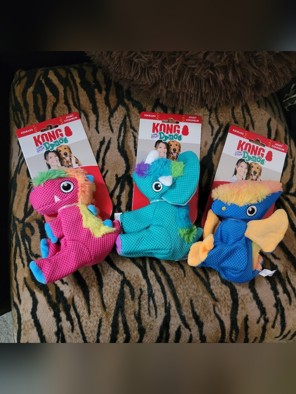 KONG Dog Dynos Plush Toy Various Assortment Sz Sm/med Ea.